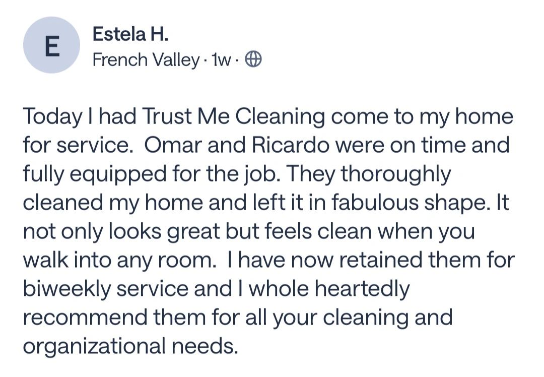 Trust me cleaners customer review 2