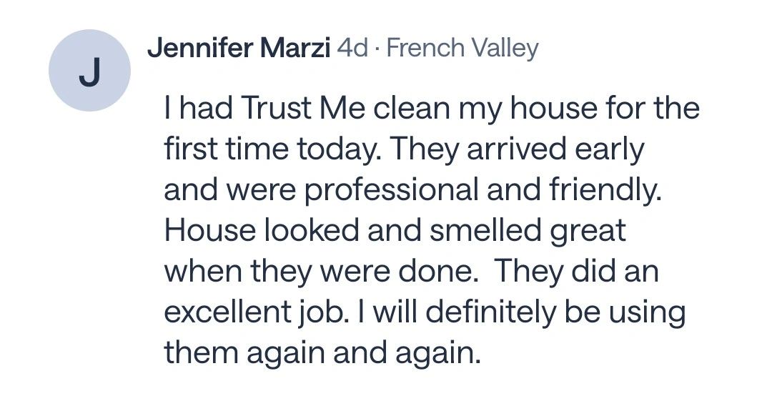 Trust me cleaners customer review 9